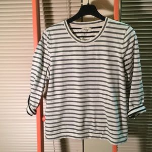 Grey & White Striped Tee
